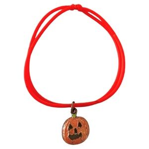 Halloween Orange Pumpkin Charm Adjustable Bracelet